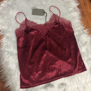 All Saints velvet cami Oxblood red